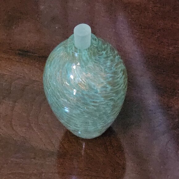 RARE REPLACEMENT JAY STRONGWATER VANITY GREEN BOUQUET BLOWN GLASS PERFUME BOTTLE - Picture 4 of 7